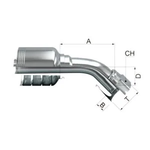 Hembra Giratoria a 45º BSP