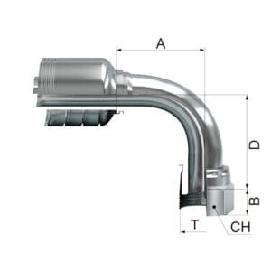 Hembra Giratoria a 90º ORFS