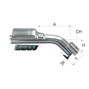 Hembra a 90º Métrica Cono 24º Serie Pesada