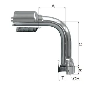 Hembra Giratoria 90º JIC 37º Codo Largo