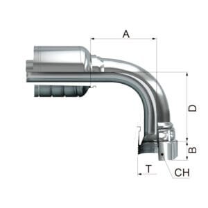 Hembra Giratoria a 90º Estilo Komatsu