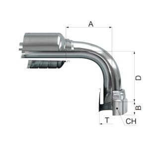 Hembra Giratoria a 90º ORFS