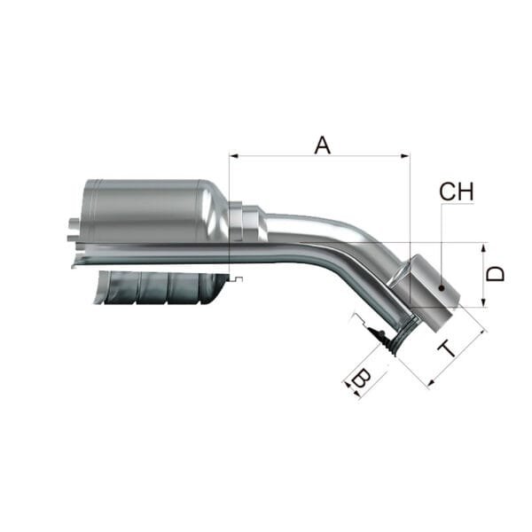 Hembra a 45º Métrica Cono 24º Serie Ligera