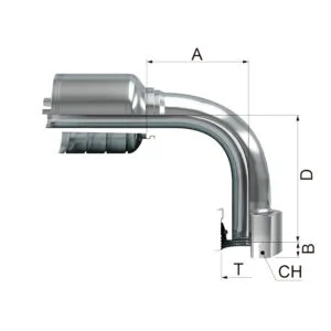 Hembra a 90º Métrica cono 24º Serie Ligera