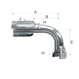 Hembra Giratoria a 90º JIC37º