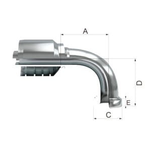 Flange a 90º Estilo Caterpillar