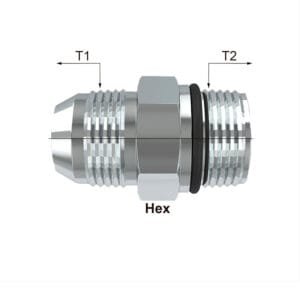 Adaptador Macho Flared – Macho SAE con O-Ring