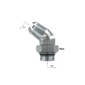 Adaptador Macho Flared – Macho SAE con O-ring a 45º