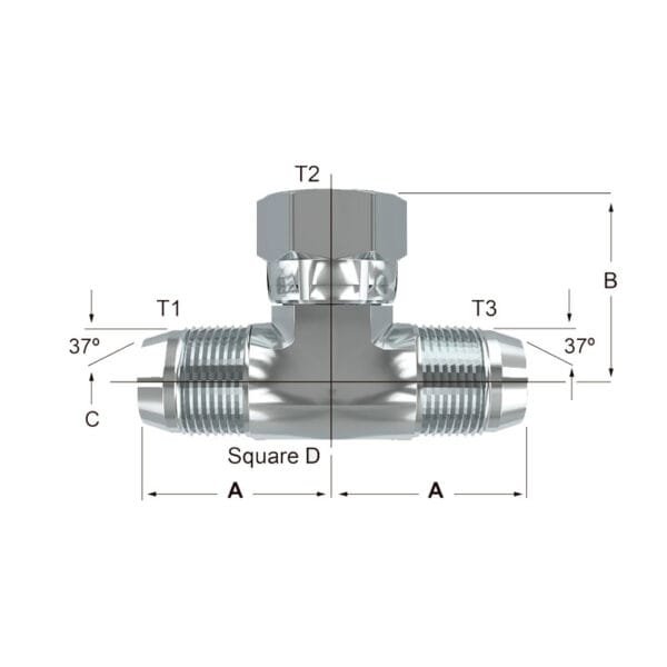 Adaptador Macho Flared – Hembra Flared Giratoria